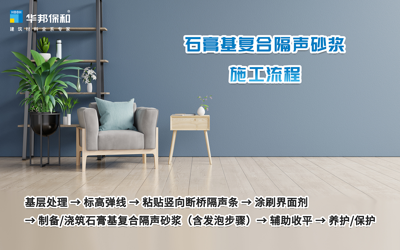 东升国际石膏基复合隔声砂浆施工流程 东升国际石膏基复合隔声砂浆施工流程